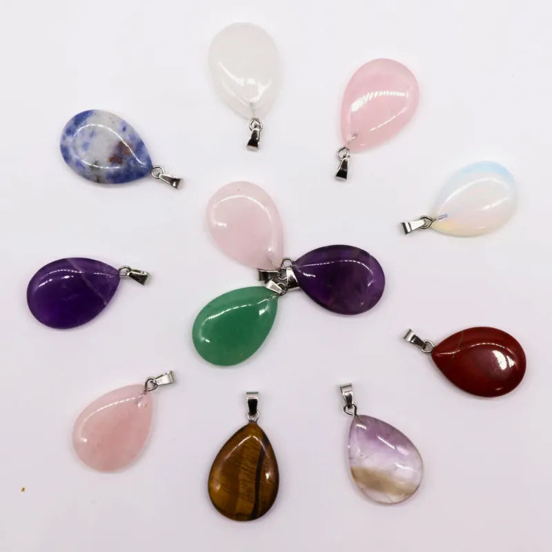 12 Natural Stone Pendants