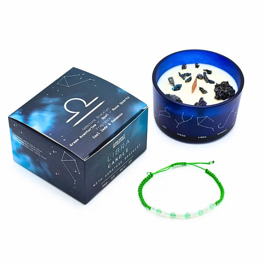 bougie signe astrologique avec bracelet 