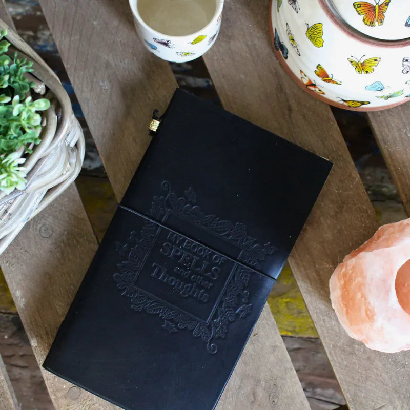 Carnet en Cuir Noir Fait Main journal intime ou carnet de note vintage