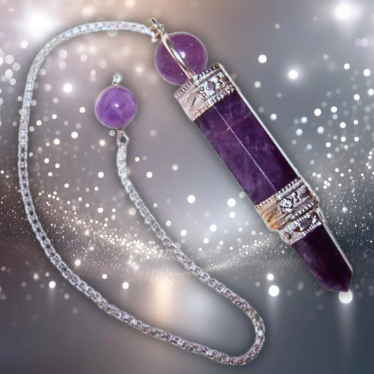pendule double cristal en améthyste