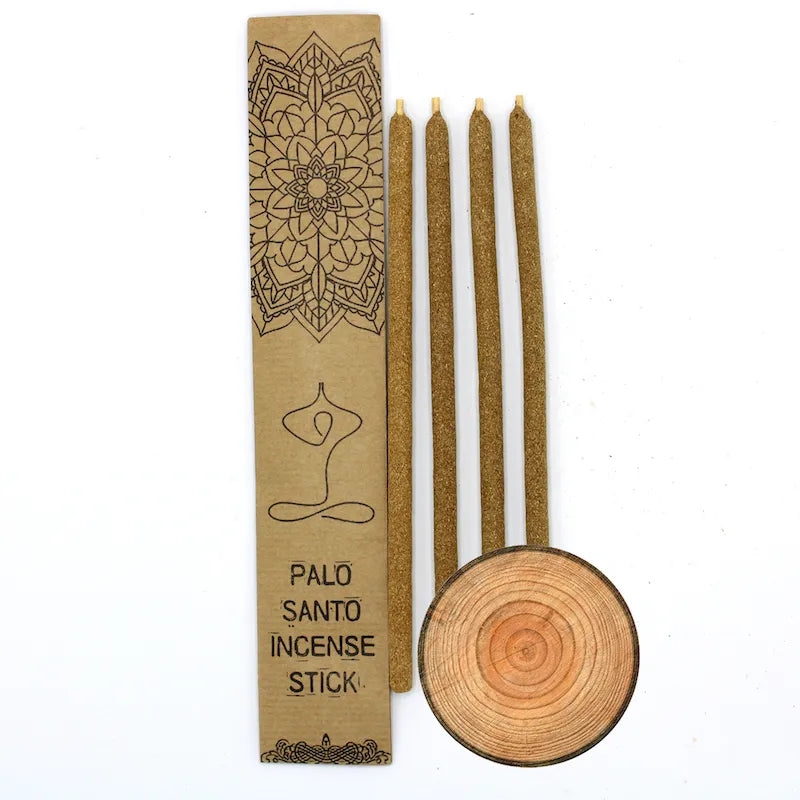 palo Santo Encens Traditionnel du Pérou en Bois Sacré 4 Gros bâtonnets de fabrication artisanale arôme bois de santal emballage craft éco-responsable
