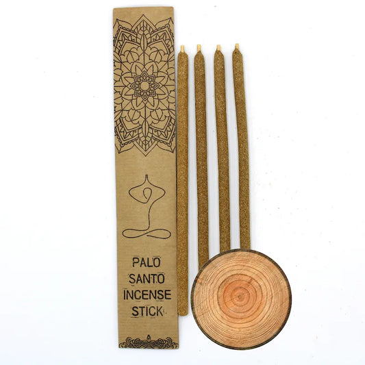 palo Santo Encens Traditionnel du Pérou en Bois Sacré 4 Gros bâtonnets de fabrication artisanale arôme bois de santal emballage craft éco-responsable