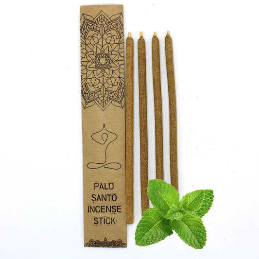 palo Santo Encens Traditionnel du Pérou en Bois Sacré 4 Gros bâtonnets de fabrication artisanale arôme menthe emballage craft éco-responsable