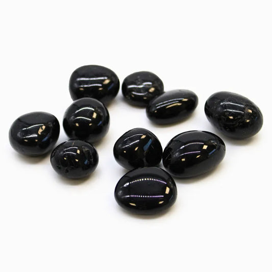 Tourmaline noire en forme de galet polie