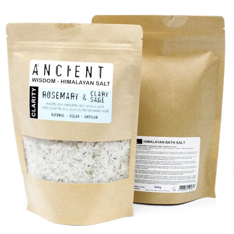 Sel de Bain de l'Himalaya Enrichi aux huile essentielle et fleurs sèchées, formule Clarity (l'éveil)