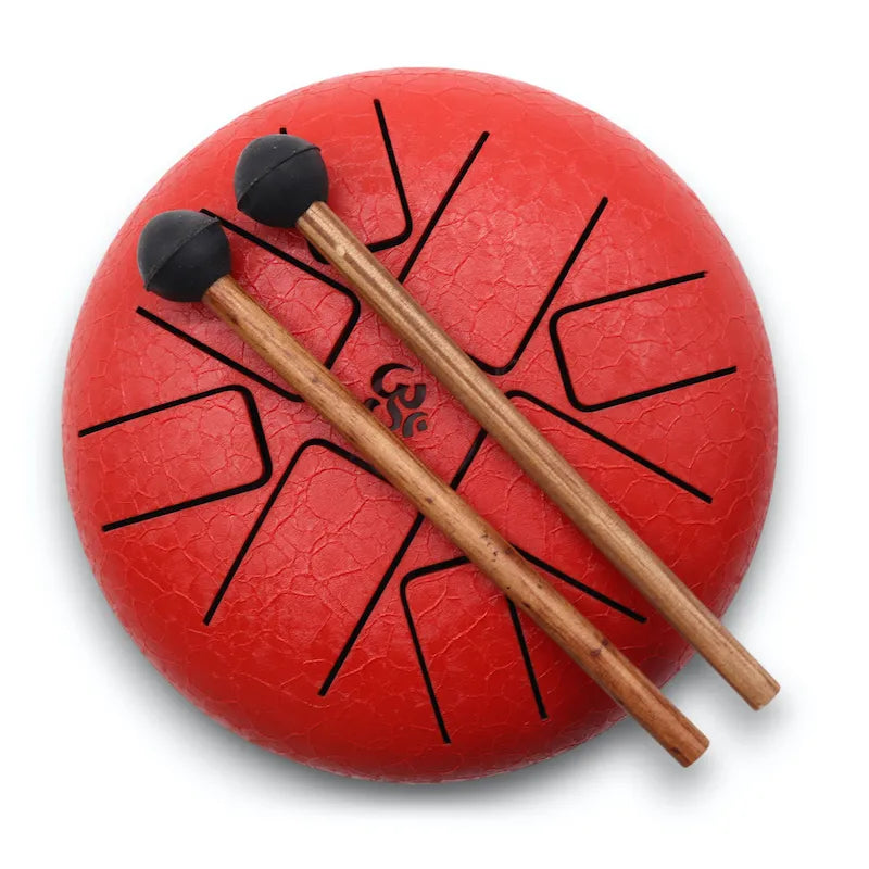 Tambour Mélodique Om - Instrument Thérapeutique de Méditation - couleur rouge